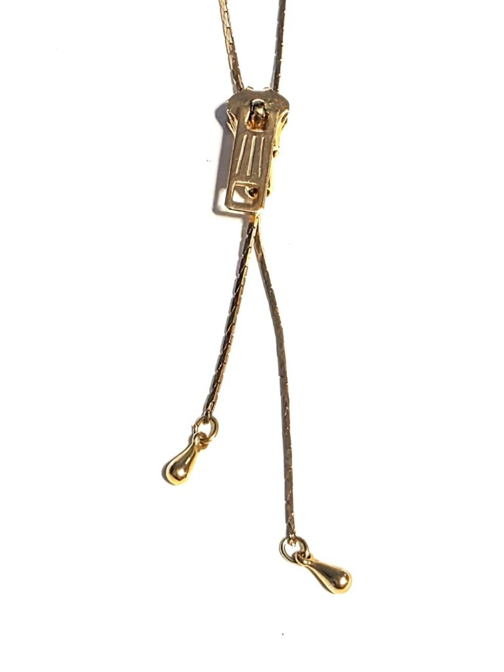 Zipper long gold-tone necklace